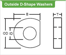 Outside D-Shaped Washers